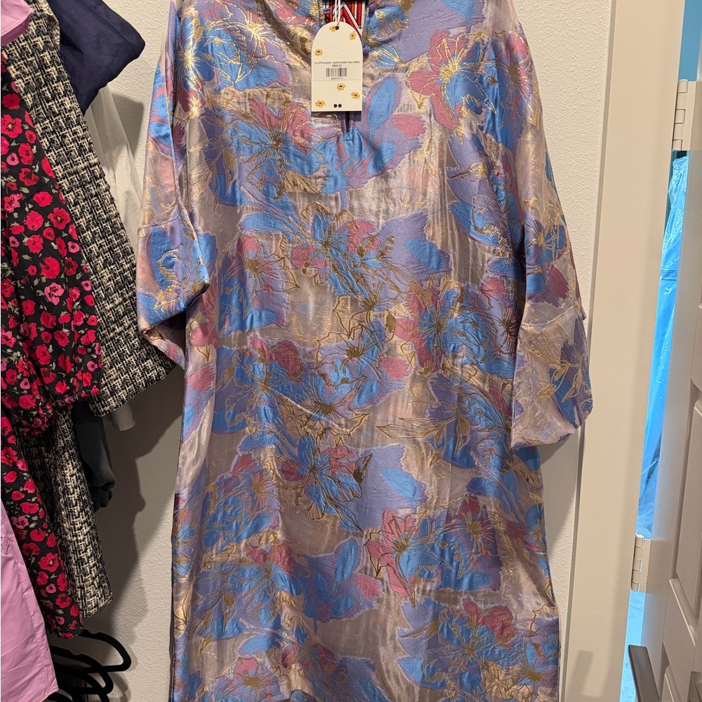 Floral Blue and Purple Women's Dress